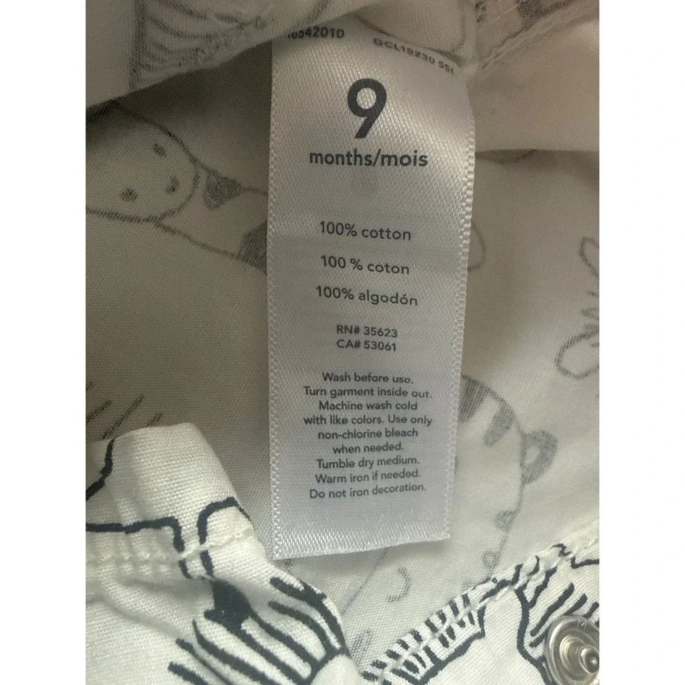 Carters Baby Boy Animal Print Cotton Shortall Overall 9 Months Zoo Whimsical
